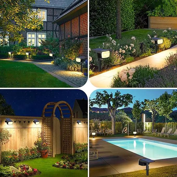 Solar Spot Lights Outdoor, 59 LED Solar Lights Outdoor Waterproof, Outdoor Solar Lights for Yard with 3 Lighting Modes, Landscape Spotlights for Garden Pathway Driveway, Warm White by GreenHaven Gardens