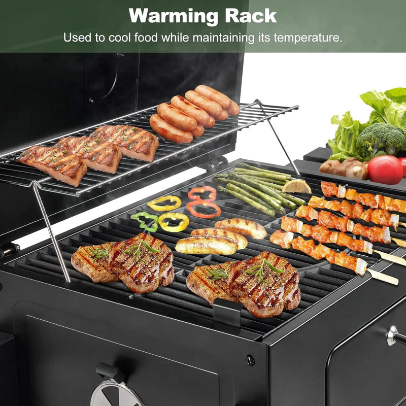 Charcoal Grill, BBQ Grill Charcoal Grill with Pull-Out Grease Tray for Outdoor Patio Backyard (Cast Iron Grate) by GreenHaven Gardens