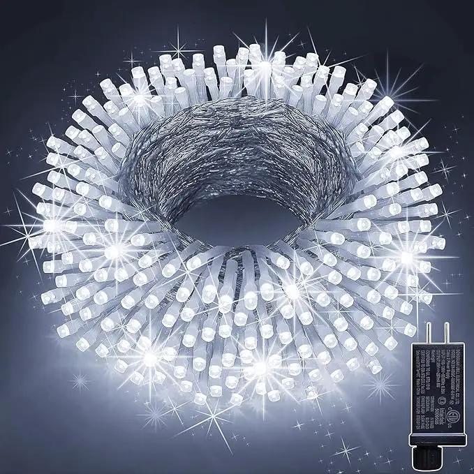 KNONEW 99ft 300 LED Christmas Lights Outdoor String Lights 8 Modes & Memory Fairy Light Plug in Waterproof LED String Lights for Xmas Yard Tree Wedding (Cool White) by GreenHaven Gardens