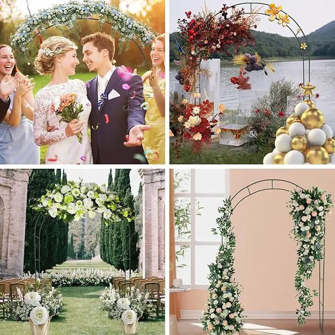 Tytroy Reconfigurable & Easy-to-Assemble Metal Outdoor & Indoor 7'6" Garden or Wedding Arch Arbor for Wedding Bridal Party Elegant Decorations & Garden Climbing Plants Vines (Green 1PC) by GreenHaven Gardens