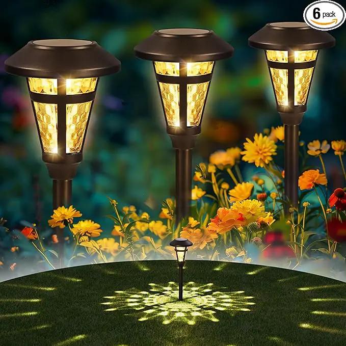 Solar Pathway Lights Outdoor 6 Pack, Warm White Lights Outdoor Waterproof, Bronze Finished Solar Garden Light for Yard Decor, Patio, Landscape, Lawn, Walkway, Pathway, Garden by GreenHaven Gardens