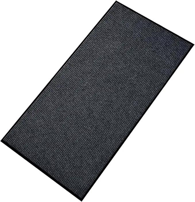 fani Heavy Duty Large Outdoor Indoor Entrance Black Doormat Waterproof Low Profile Entrance Rug Front Door Mat Patio Anti-Skid Rubber Back, 48x96 inch (Gray) by GreenHaven Gardens