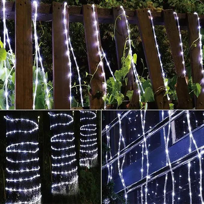 100ft LED Rope Lights Outdoor, 720 LED Connectable and Flexible Tube Lights with 8 Modes, Waterproof LED Rope Lighting for Garden, Patio, Pool, Bedroom, Party, Indoor Outdoor Decoration (White) by GreenHaven Gardens