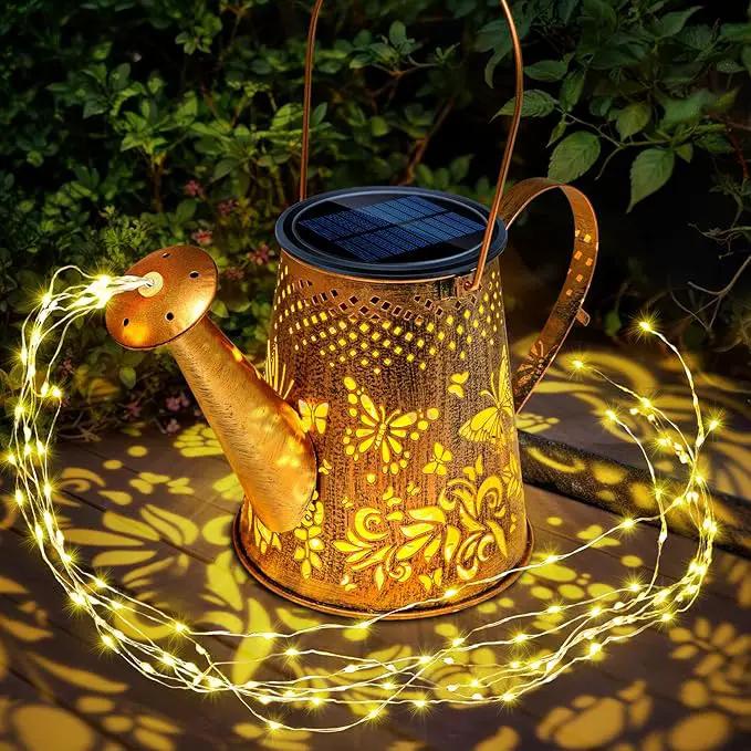 Anordsem Solar Watering Can Lights: Garden Light Outdoor Waterproof for Yard Decorative - Butterfly Hanging Lantern with Hook Patio Path Proch Decor - Gardening Gifts for Women Mom Grandma by GreenHaven Gardens