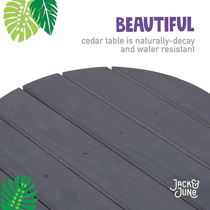Jack & June Circular Cedar Picnic Table – 100% Cedar Wood – Weather Resistant – Perfect for Outdoor Dining and Entertaining by GreenHaven Gardens