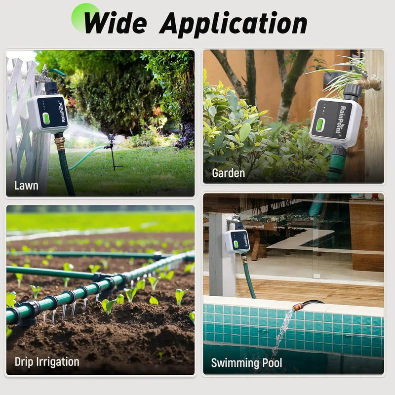 RAINPOINT 1-Zone Wireless Smart Water Timer for Garden Hose with Hub Outdoor Sprinkler Irrigation Rain Delay, APP Remote Control WiFi Valve for Faucet Automatic Schedules Lawn,Backyard,Pool by GreenHaven Gardens