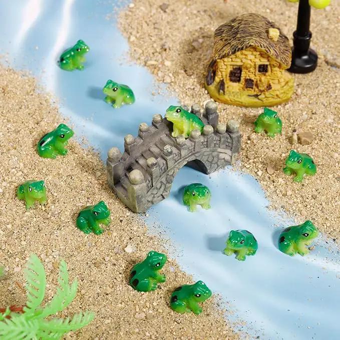 100 Pcs Mini Resin Frogs, Cute Green Frog Tiny Frogs Mini Frogs Figurines Miniature Frogs Animals Figurines Ornament for DIY Crafts Landscape Aquarium Dollhouse Fairy Garden Decor Potted by GreenHaven Gardens