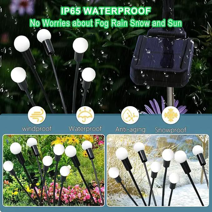 Solar Garden Lights Outdoor, 2 Pack 20 LED Solar Purple Firefly Lights Waterproof, Starburst Solar Wind Swaying Lights for Outside Yard Patio Planter Flower Bed Walkway Halloween Christmas Decoration by GreenHaven Gardens