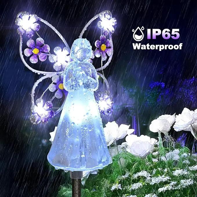 Solar Angels for Cemetery, Fairy Angel Solar Powered Fairy Waterproof Light, 2pcs LED Outdoor Decorative Light, Grave Decorations for Cemetery, Solar Lights for Outside Gardening Supplies by GreenHaven Gardens