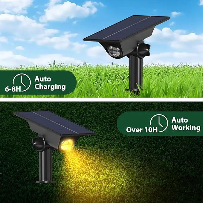 4 Pack Solar Power Spot Lights Outdoor Waterproof LED Dusk to Dawn Landscape Spotlight for Outside Yard, Tree, Flag, Plants, Fountain, Statues, 2 Modes, 18 Hours Accent Ambient Lighting (Warm Light) by GreenHaven Gardens