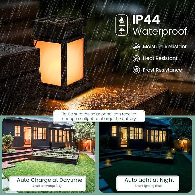 GIGALUMI Solar Lanterns Outdoor Waterproof, 8 Pack Hanging Solar Lanterns for Outside, Flame Effect Outdoor Lights for Pathway, Garden, Patio, Lawn, Porch, Gazebo, Tent, Tree, Yard(Flickering Lights) by GreenHaven Gardens