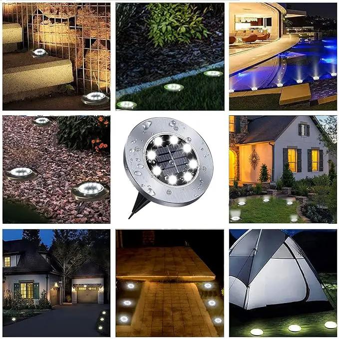 Solar Ground Lights, Waterproof Solar Garden Lights, Upgraded Outdoor Garden Waterproof Bright in-Ground Lights, Landscape Lights for Pathway,Yard,Deck,Lawn,Patio,Walkway (8 Pack White Light) by GreenHaven Gardens