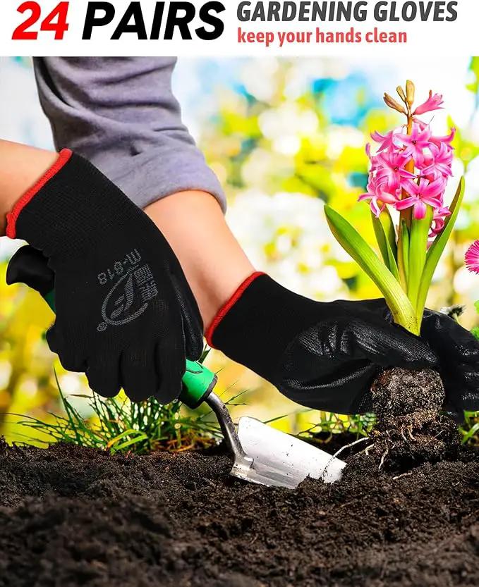 Nuogo 24 Pairs Gardening Gloves for Men Women Rubber Coated Landscaping Work Gloves Safety Work Construction by GreenHaven Gardens