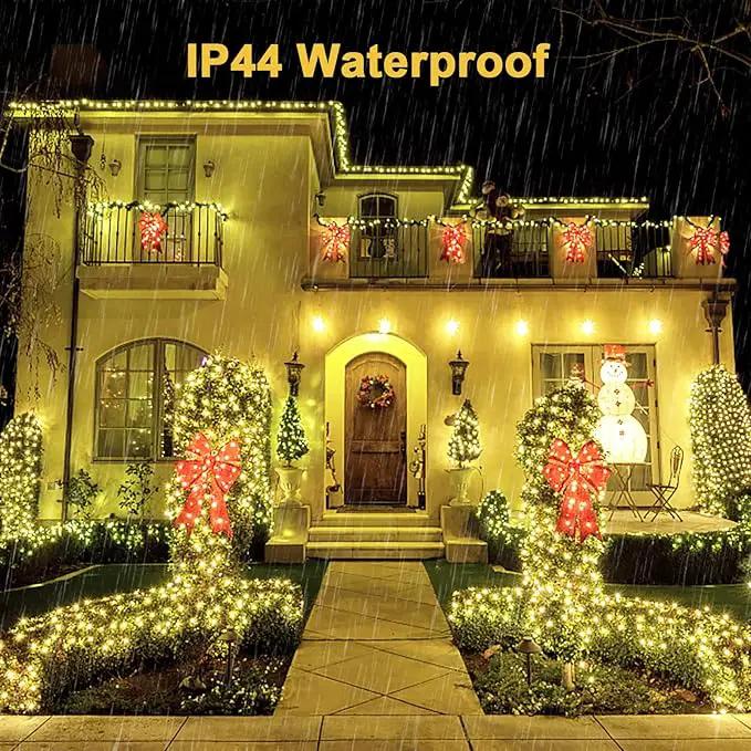 JMEXSUSS 360 LED Christmas Net Lights Outdoor Waterproof, Connectable 12ft x 5ft Net Lights Outdoor Mesh Lights with Remote, Plug in Warm White Net Lights for Bushes Shrubs Christmas Decorations by GreenHaven Gardens