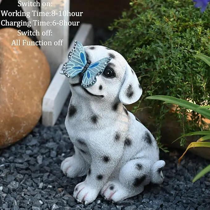 Dog Garden Figurines Outdoor Decor Solar Statue with LED Lights for Patio Lawn Yard Art Decoration Housewarming Garden Gift by GreenHaven Gardens
