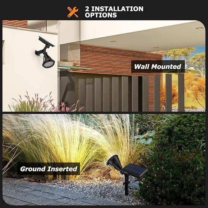 Solar Spot Lights Outdoor, 21 LEDs Brightness Solar Outdoor Lights IP67 Waterproof, 2-in-1 Adjustable Outdoor Lights Solar Powered for Yard Trees Patio Pathway Yard Flag - Cool White(6 Pack) by GreenHaven Gardens