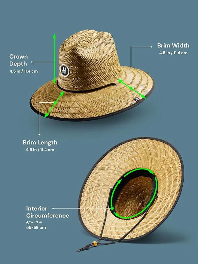Straw Hat for Men & Women | Lifeguard Hat, Beach Hat & Sun Hat | UPF 50+ Wide Brim for Sun Protection | One Size | Hemlock by GreenHaven Gardens
