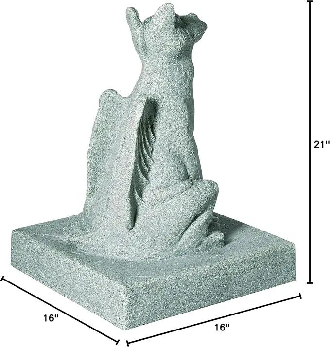 EMSCO Group Smiling Dragon Statue – Natural Jade Green Appearance – Made of Resin – Lightweight – 21” Height by GreenHaven Gardens