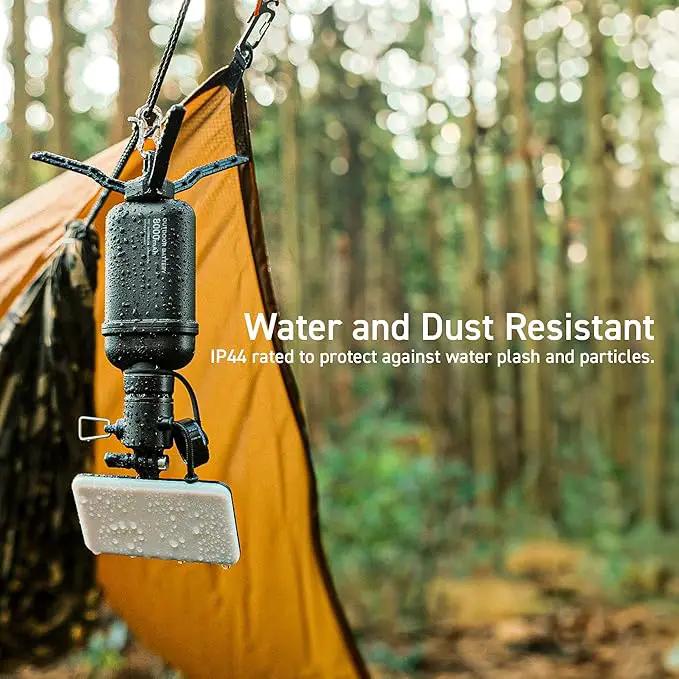 ELECOM NESTOUT Outdoor Camping LED Panel Flashlight w/ Mini Tripod, Dimmable USB Powered LED Light, IP44 Water Dust Resistant, 30-1000 Lumen, Portable Lantern for NESTOUT Power Bank, Beige (Flash-1) by GreenHaven Gardens