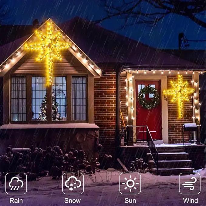22" Bethlehem Star Outdoor Christmas Lights 90 LEDs Christmas Tree Lights Hanging Lights Mains Powered Polaris Christmas Decorations,Star of Bethlehem Lights for New Year Holiday Wedding Party Decor by GreenHaven Gardens