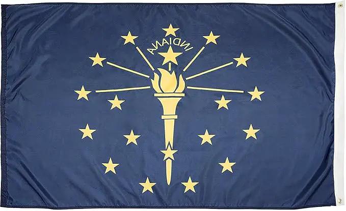 FlagSource Indiana Nylon State Flag, Made in the USA, 5x8' by GreenHaven Gardens