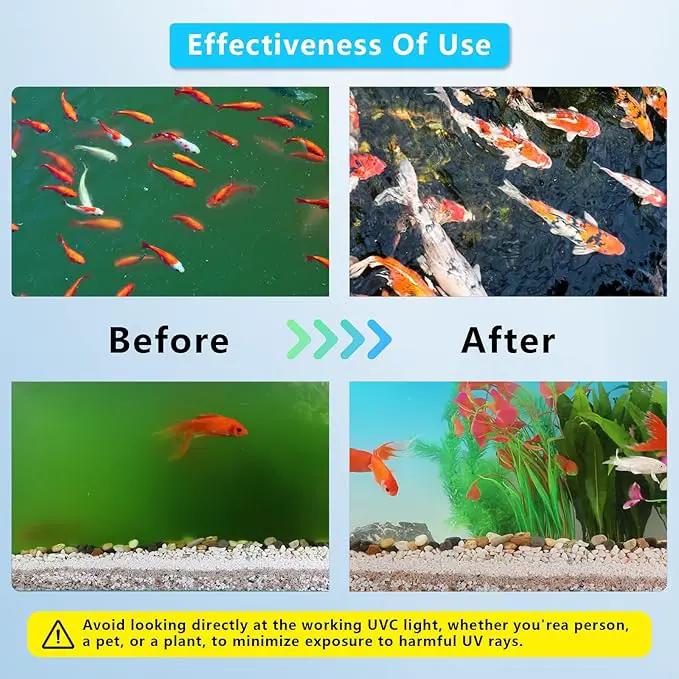 32W Aquarium UV Light for 100-2000 Gallon, UV Pond Water Clarifier for Koi Pond, Swimming Pool, Spa, Large Fish Tank, Cold Plunge UV Light for Pond Algae Control by GreenHaven Gardens