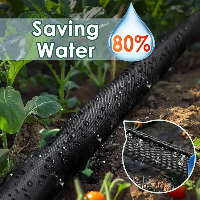 IPOW Heavy Duty Double Layer Design Saves 80% Water Leak Proof Soaker Hose, Drip Watering Hose for Garden, Lawn, Flower Bed, Vegetable Field (25 FT) by GreenHaven Gardens