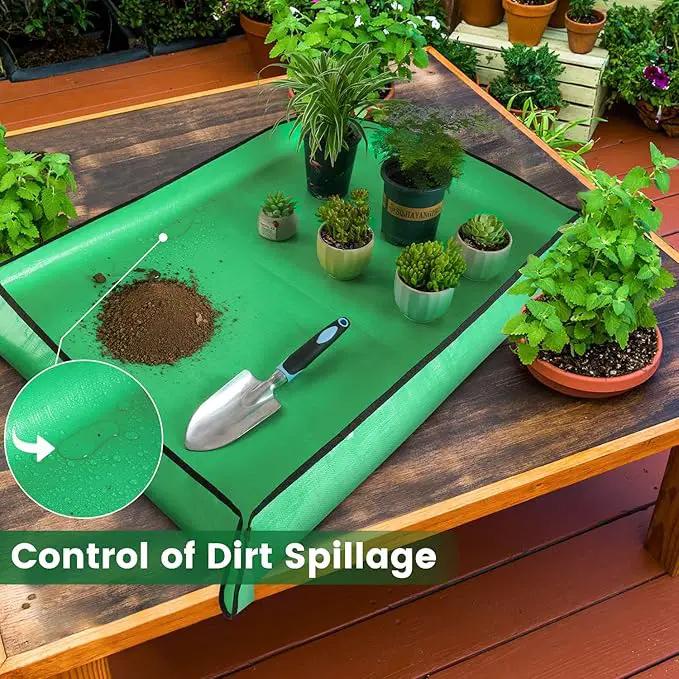 3 PCS 39.5"x 31.5" Large Repotting Mat for Indoor Plant Transplanting and Mess Control Thickened Waterproof Potting Mat Foldable Potting Tray Gardening Mat by GreenHaven Gardens