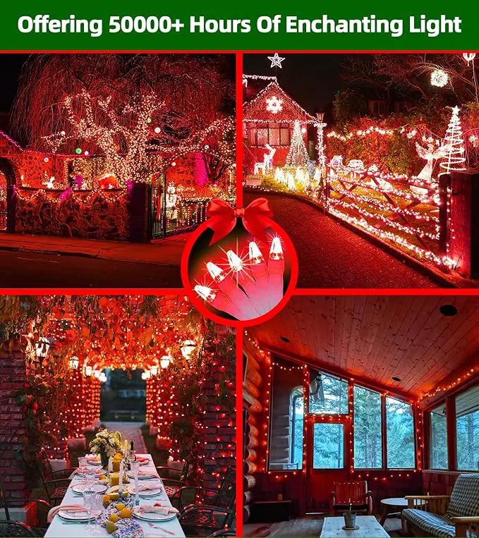 1500 LED Chrstmas String Lights, 492FT Super Long Christmas Lights with 8 Modes, Christmas Tree Lights with Timer Memory for Indoor Outdoor Tree Fence Garden Xmas Wedding Party Decor Red by GreenHaven Gardens