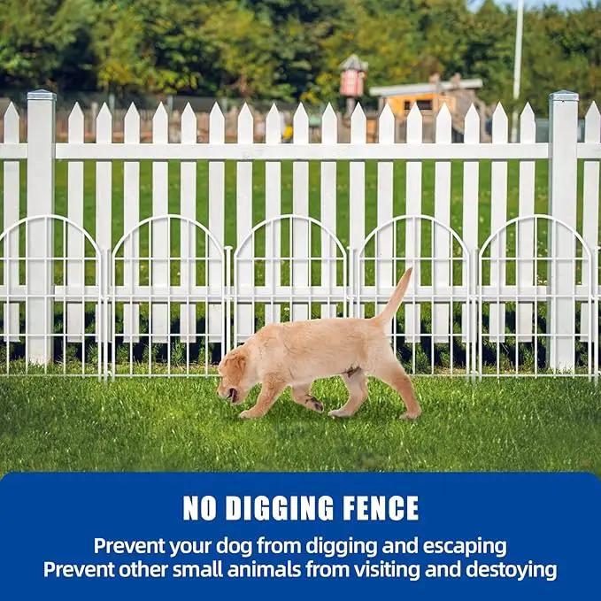 26 Pack Decorative Garden Fence, 17in X 28ft Arched No Dig Fence Border, Garden Edging Border, Rustproof Metal Animal Barrier with Ground Stake for Dog, Rabbit, Outdoor Yard Patio Decor, White by GreenHaven Gardens