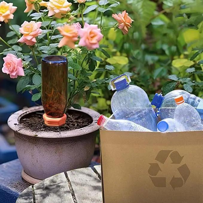 Terracotta Watering Spikes, Wine Bottle Watering Stakes, Slow Release Self Watering Planter Insert for Out | Indoor Plants, Vacation Plant Watering Devices, Automatic Plant Waterer, 4-Pack by GreenHaven Gardens