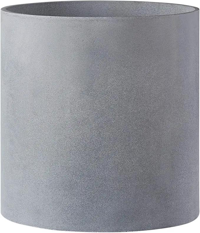 FaithLand Plant Pot 8 inch - Perfectly Fits Mid-Century Modern Plant Stand - Drainage Plug and Drainage Mesh Screen - Gray Planter Pot by GreenHaven Gardens