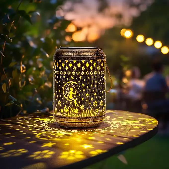 Solar Lanterns Outdoor Hanging Waterproof,2Pack Fairy Garden Decor Gifts for Women Mom, Solar Lights Metal Fall Decoration Outside for Yard, Patio,Garden,Backyard,Porch by GreenHaven Gardens