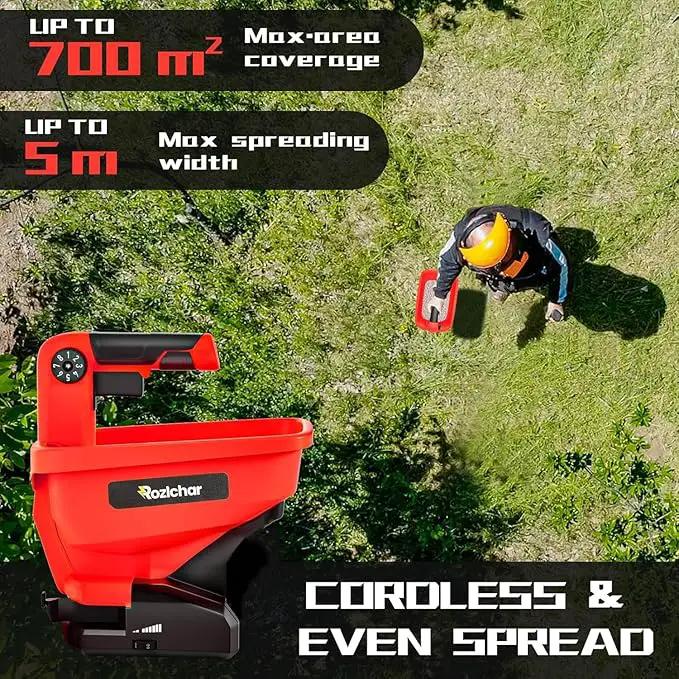 Rozlchar Power Spreader Compatible for Milwaukee 18V Battery, Seed Spreader for Year-Round, Covers Up to 5,000 sq. ft.(Tool Only, No Battery) by GreenHaven Gardens