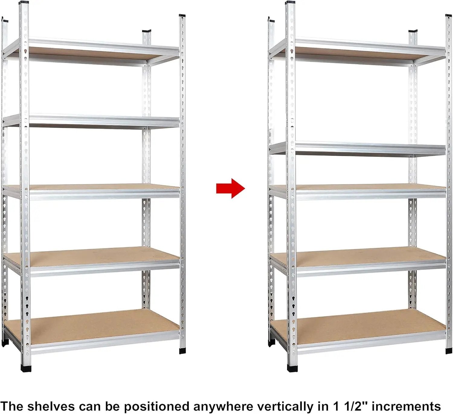 Amazon Basics 5 tier, Medium Duty Storage Shelving Double Post Press Board Shelf, Aluminum, 48 x 18 x 72 by GreenHaven Gardens
