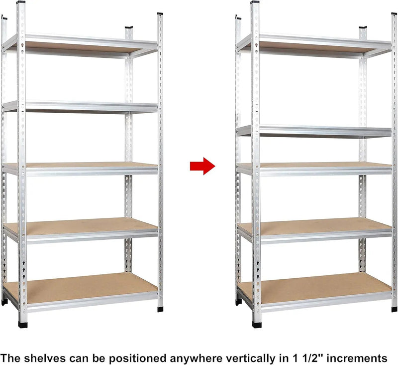 Amazon Basics 5-Tier Medium Duty Storage Shelving Single Post Press Board Shelf - 48 x 18 x 72 Inches, Aluminum by GreenHaven Gardens