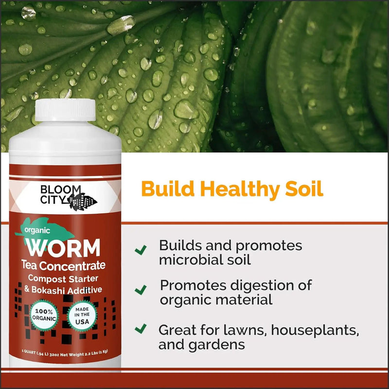 Bloom City Organic Worm Tea Concentrate and Compost and Bokashi Booster, 1/2 Pint (8 oz) by GreenHaven Gardens