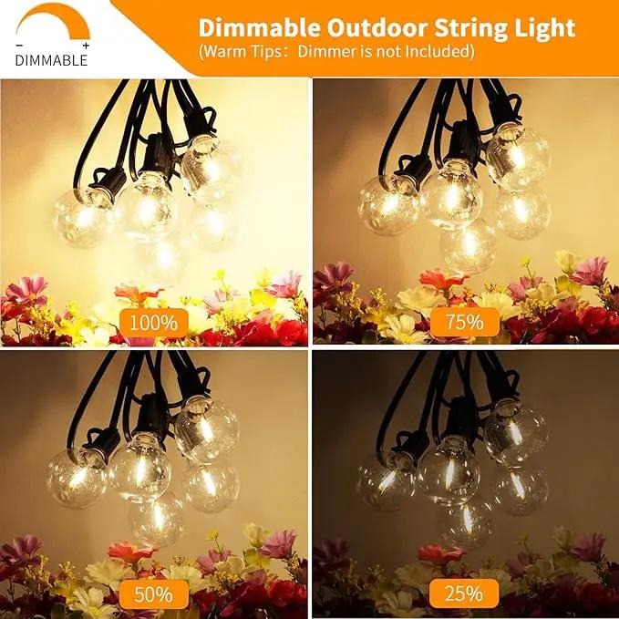 Svater Outdoor String Lights 300 FT, Patio Lights Outside with 156 G40 Shatterproof LED Bulbs, Waterproof Hanging Globe Lighting for Bistro Backyard Cafe Market, Warm White 2700K（3 x 100 FT） by GreenHaven Gardens