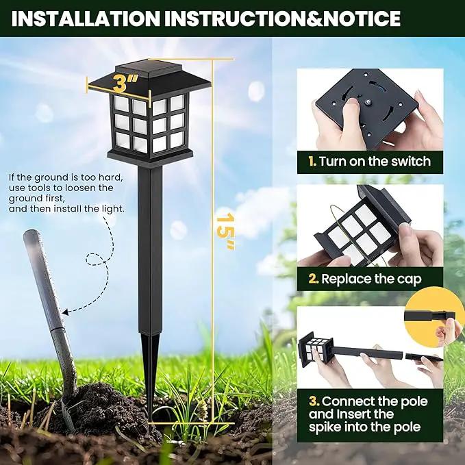 GIGALUMI Solar Outdoor Lights,12 Pack LED Solar Lights Outdoor Waterproof, Solar Walkway Lights Maintain 10 Hours of Lighting for Your Garden, Landscape, Path, Yard, Patio, Driveway by GreenHaven Gardens