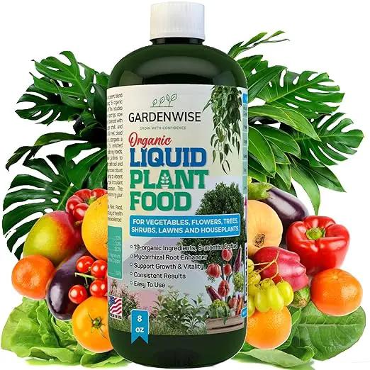 Organic Liquid Plant Food for Indoor Houseplants – All Purpose Fertilizer for Potted Plants, Vegetables, Succulents, Orchids, Roses – Miracle Growth with Mycorrhizae (8 oz) by GreenHaven Gardens