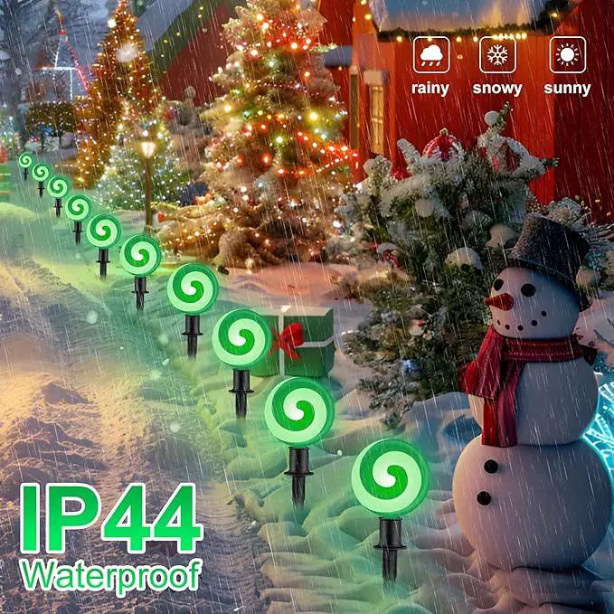 Ultimate Unicorn Christmas Pathway Lights, Green Peppermint LED Lollipop Lights for Outdoor Decoration, With Stakes for Yard, Sidewalk, Garden, Rooftop by GreenHaven Gardens