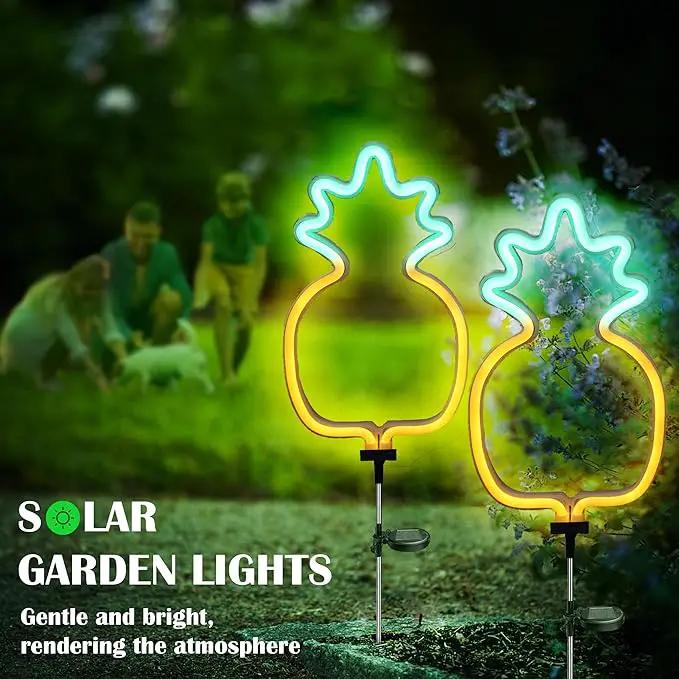 SunKite Pineapple Solar Garden Lights Solar Decorative Stake Lights Outdoor Waterproof Solar Neon Lights for Garden,Yard, Lawn, Pathway, Patio,Backyard Decor(2 Pack) by GreenHaven Gardens