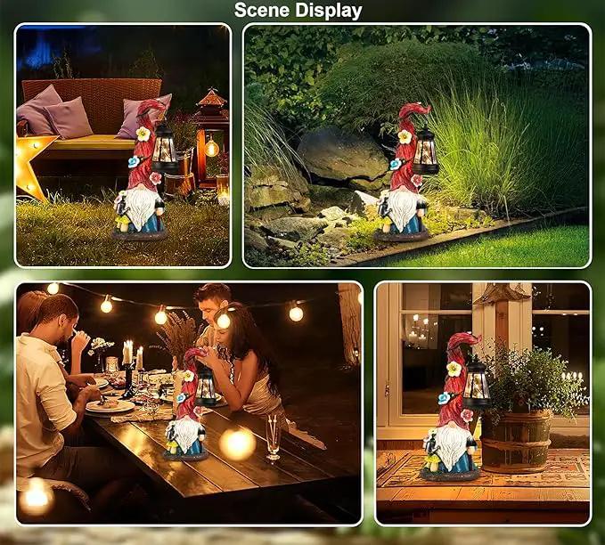 Solar Gnome Garden Statue Lights Gnome Figurine with Solar Lantern, Outdoor Garden Succulent Waterproof Ornaments Decorations for Yard, Lawn, Patio – Ideal Gift for Women, Mom, Grandma, Etc. by GreenHaven Gardens