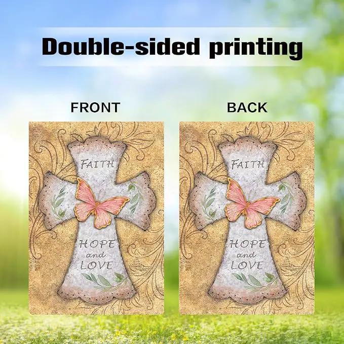 11 Pcs Christian Garden Flag Cross Yard Flags for All Season Christian Welcome Large 28 x 40 Inch Flags Double Sided Print Vertical House Flags Decorations for Home Outdoor Lawn by GreenHaven Gardens