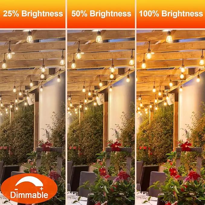 48 Pack Shatterproof LED Replacement Bulbs for Outdoor String Lights, S14 Edison Bulbs for Patio String Lights Outdoor Waterproof, Warm White 2200K, Dimmable, E26 Standard Base by GreenHaven Gardens