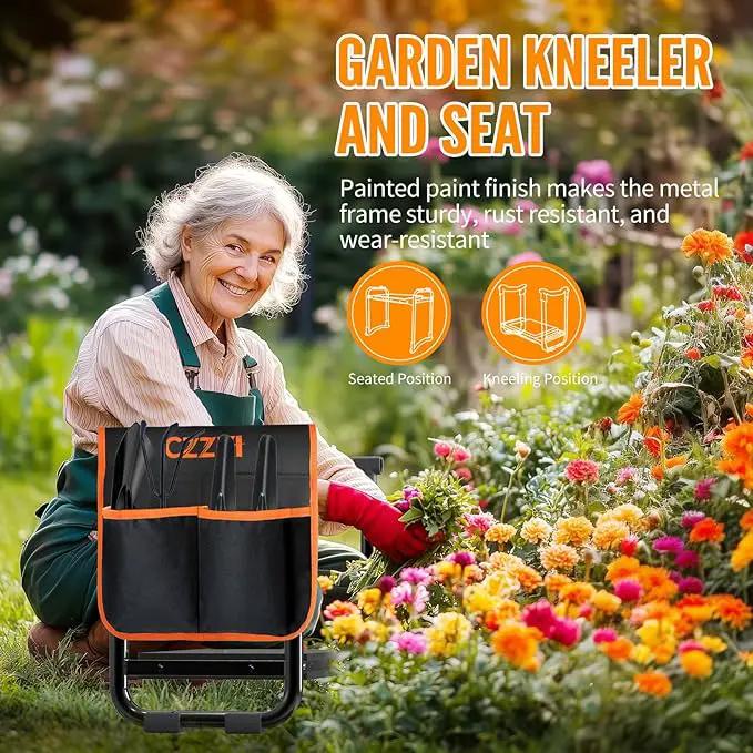 Garden Kneeler and Seat, Wider and Thicker Kneeling Pad Heavy Duty Gardening Stool with Gardening Tool Pouch and Bag, Garden Bench/Chair Gifts for Women, Seniors by GreenHaven Gardens