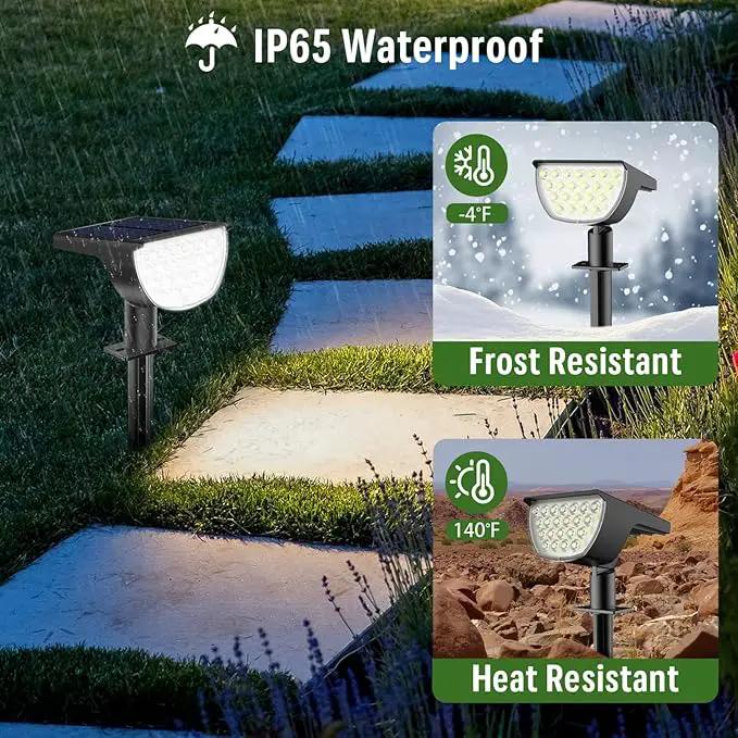 Solar Lights Outdoor Waterproof IP65, 76 LED 3 Lighting Modes Solar Spot Lights Outdoor Yard Garden Landscape Pathway (Cool White, 4 Pack) by GreenHaven Gardens