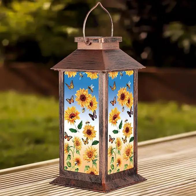 Solar Lantern Outdoor Waterproof Sunflower Butterfly Garden Decor Birthday Gifts for Women Mom and Grandma Solar LED Plastic Decorative Hanging Light for Yard(Sunflower Butterfly) by GreenHaven Gardens