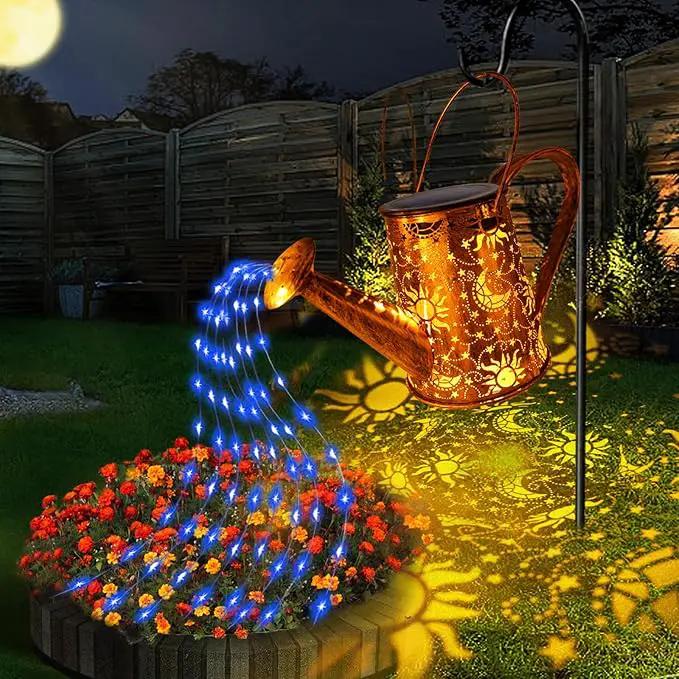 Solar Garden Lights Outdoor, Solar Watering Can Lights Garden Decor Gifts for Grandma Mom, Sun Moon Waterproof Hanging Lantern with String Lights, Yard Decoration for Patio Porch Lawn Backyard Pathway by GreenHaven Gardens