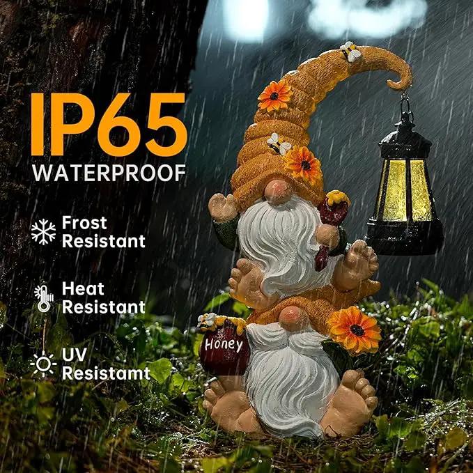 Garden Gnome Statue with Solar Lights – Large Outdoor Sculptures for Patio, Lawn, Yard – Ideal Gifts for Moms, Women, Grandma, Mothers Day, Birthdays, – Funny Double Gnomes Decoration for Housewarming by GreenHaven Gardens